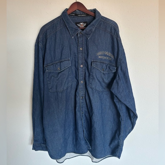 Harley-Davidson Other - Harley-Davidson Dark Blue Snap Button Shirt